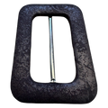 Black Faux Leather Buckle 50mm – Distressed Covered Buckle – Vintage 1990s