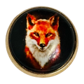 Fox button 16mm glass and metal sold individually
