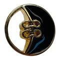 Black and Gold Tone Buttons 25mm – Open Circle Design – Coat & Cardigan Button – Sold Individually