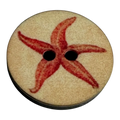 Starfish button 18mm orange and beige sold individually