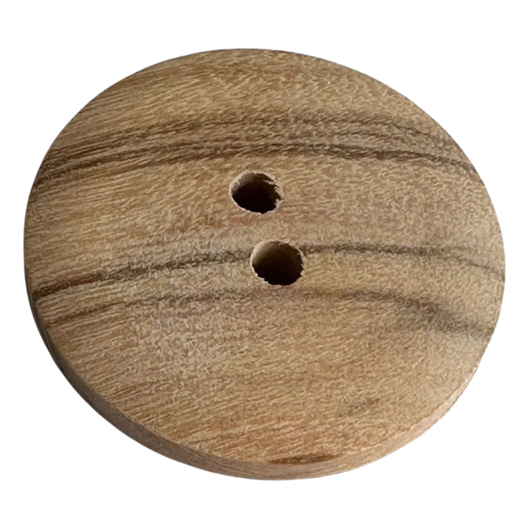 Olive wood button 28mm natural finish sold individually