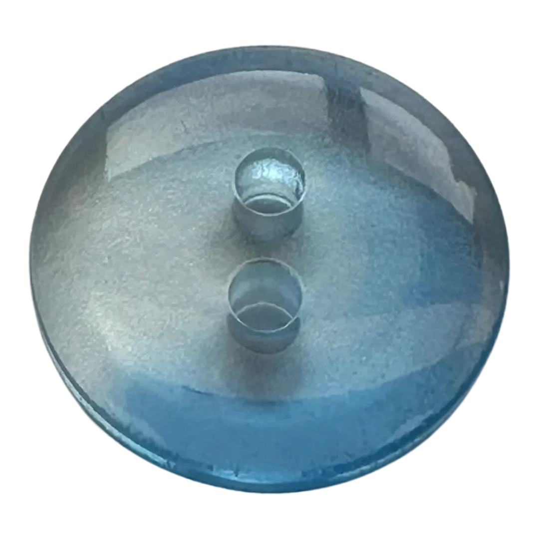 Light blue button 15mm transparent ombre effect sold individually