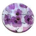 Cerise flower button pearlised on a white back ground sold individually