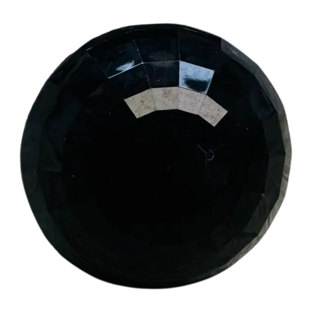 Black Faceted Shank Button 15mm (24L / 5/8”) – Gloss Finish – Sold Individually