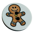 Gingerbread man button 18mm multicoloured sold individually