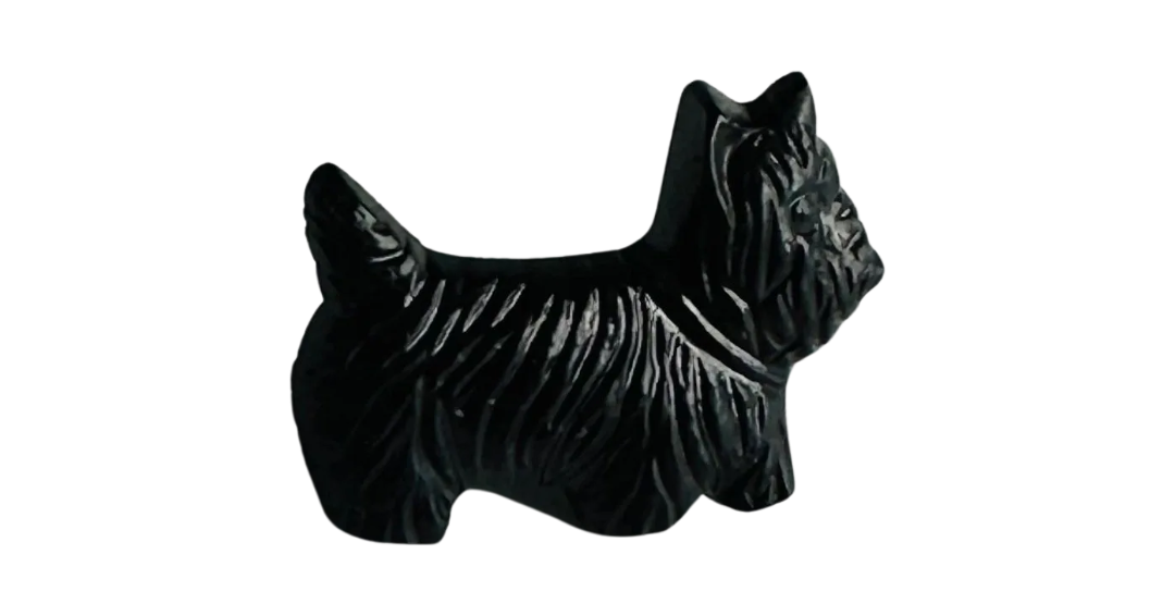 Scottie dog button 17mm in black sold individually