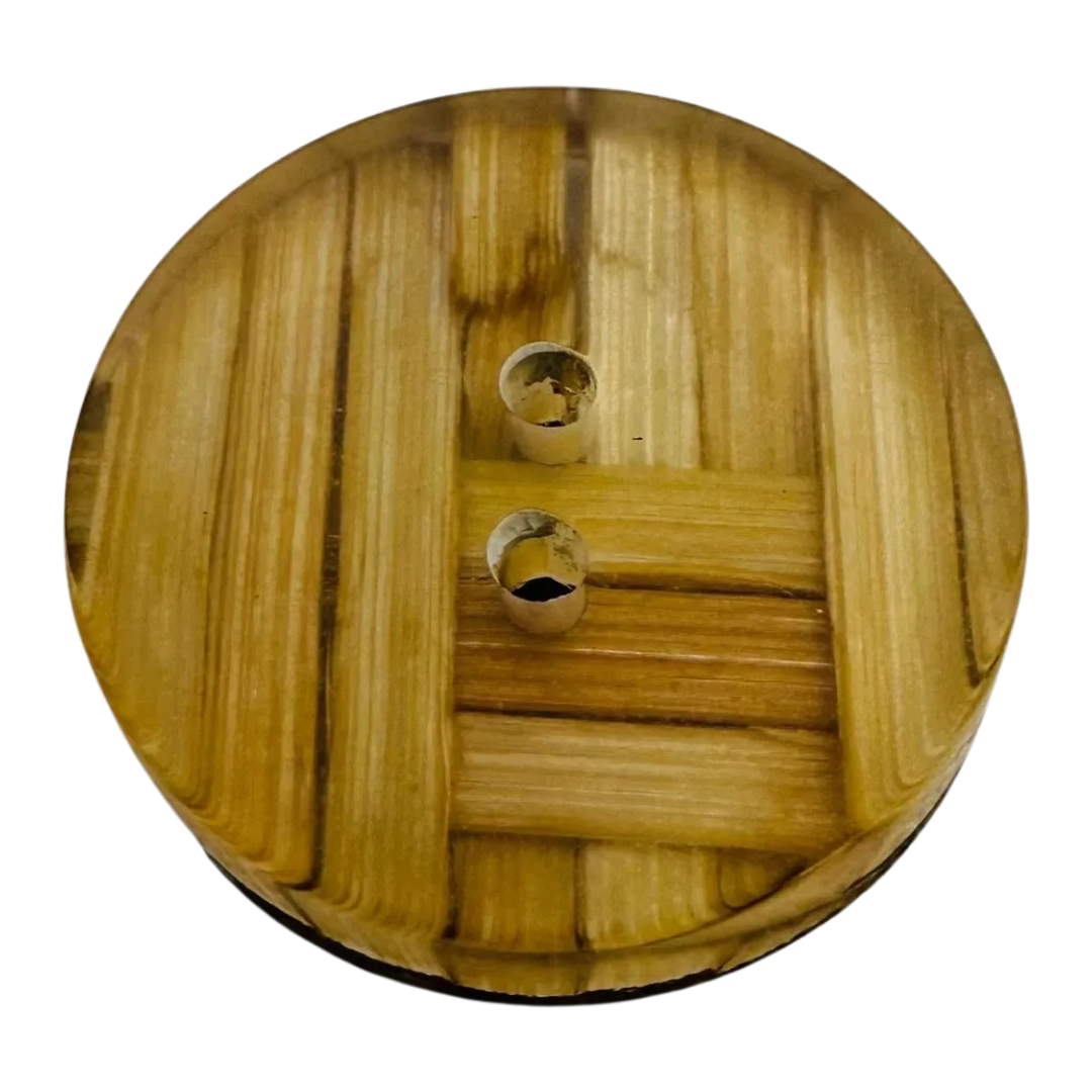 Straw Resin Button – 23mm – Woven Effect – Made in France – Sold Individually