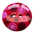 Red Pink Cardigan Button – 23mm Retro Circle Design – Sold Individually
