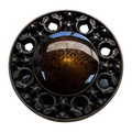 Brown Glass Effect Buttons – 23mm (36L / 7/8") Metal & Resin Shank – Sold Individually