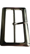 Metal buckle silver-tone distressed finish with a prong to fit a belt 50mm
