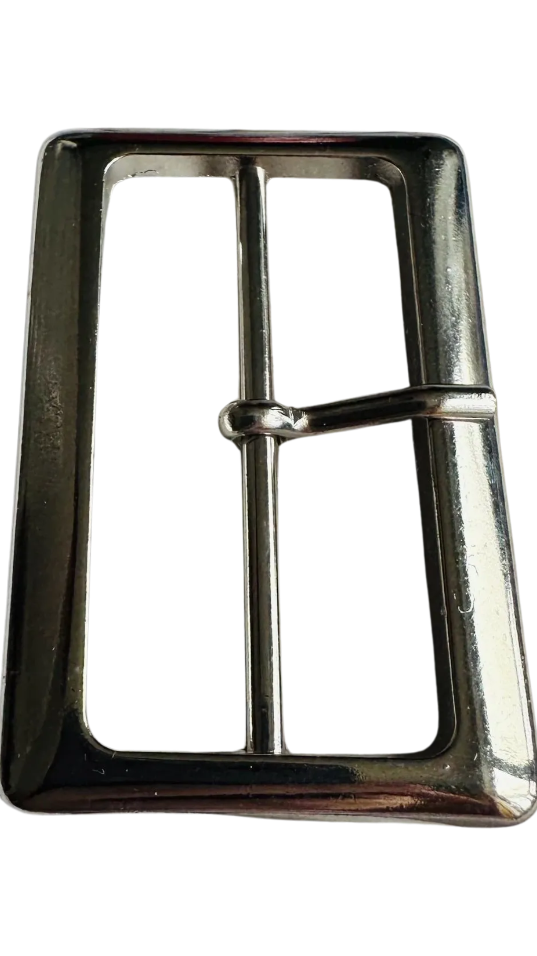 Metal buckle silver-tone distressed finish with a prong to fit a belt 50mm