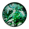 Green button 22mm glass and metal swirling design sold individually