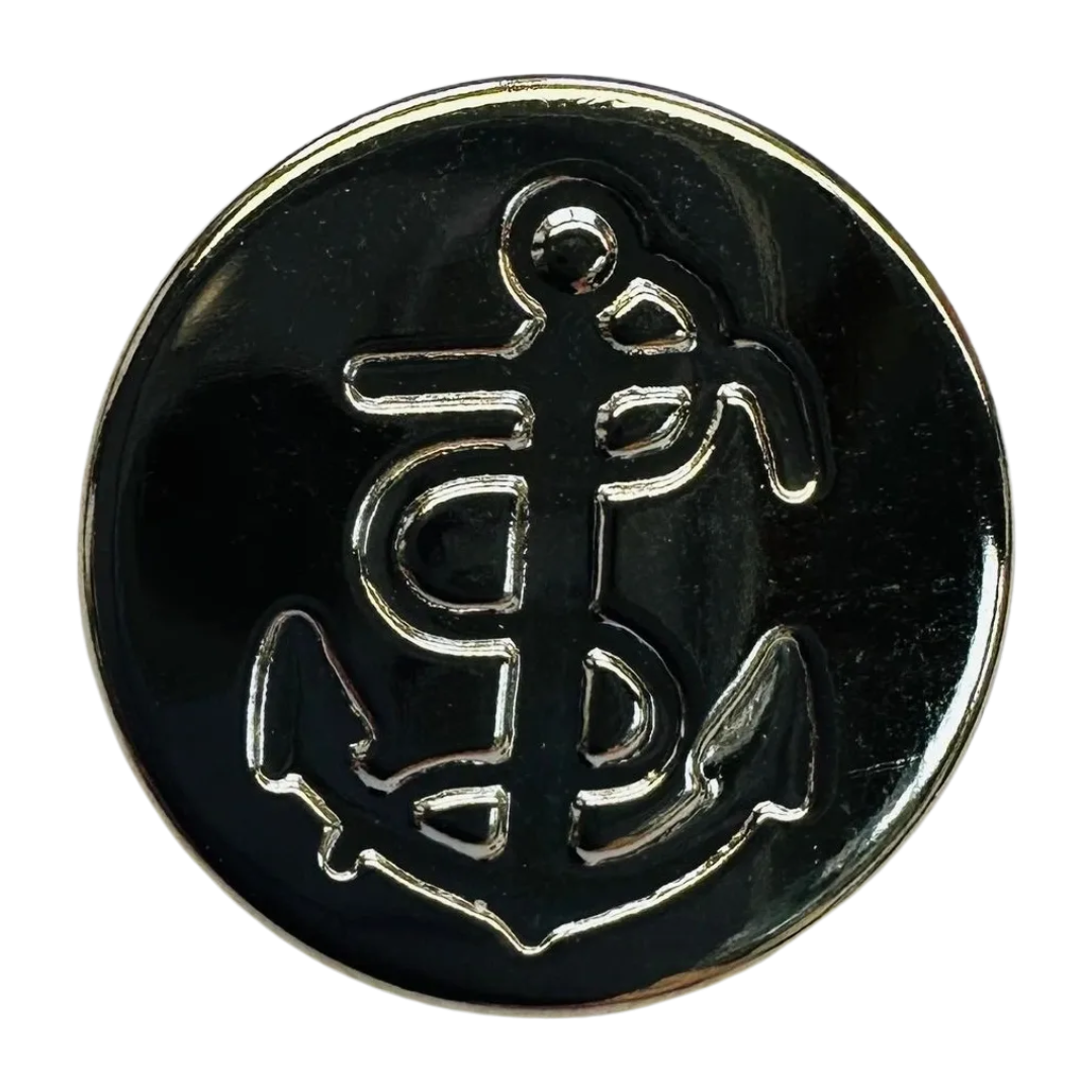 Silver Metal Anchor Blazer Button – 20mm – Nautical Jacket Button – Sold Individually