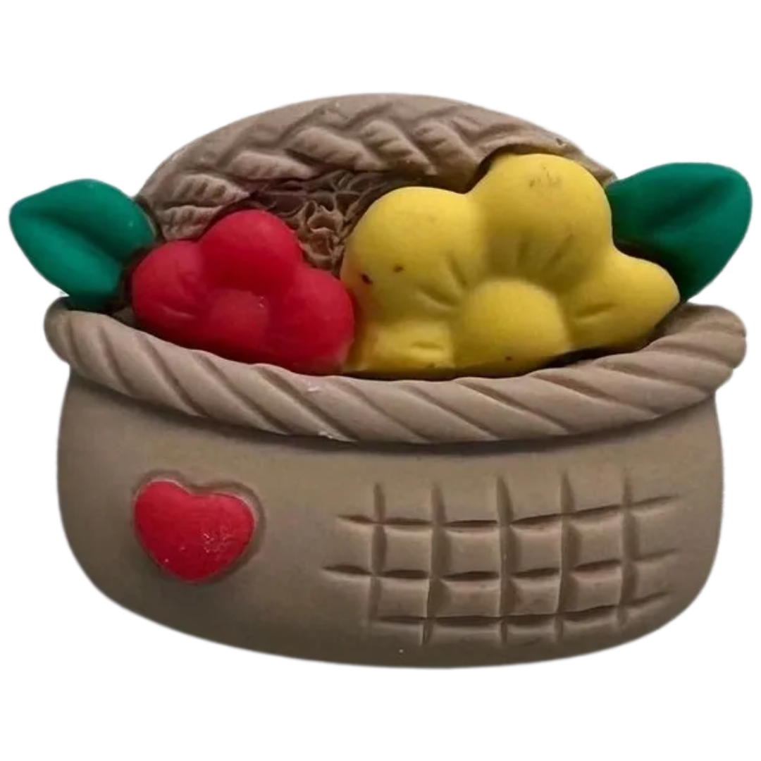 Flower basket buttons 21mm on a shank sold individually END OF RANGE