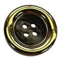 Brown button 23mm with a gold coloured edge sold individually