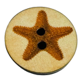 Starfish button 18mm burnt orange and beige sold individually