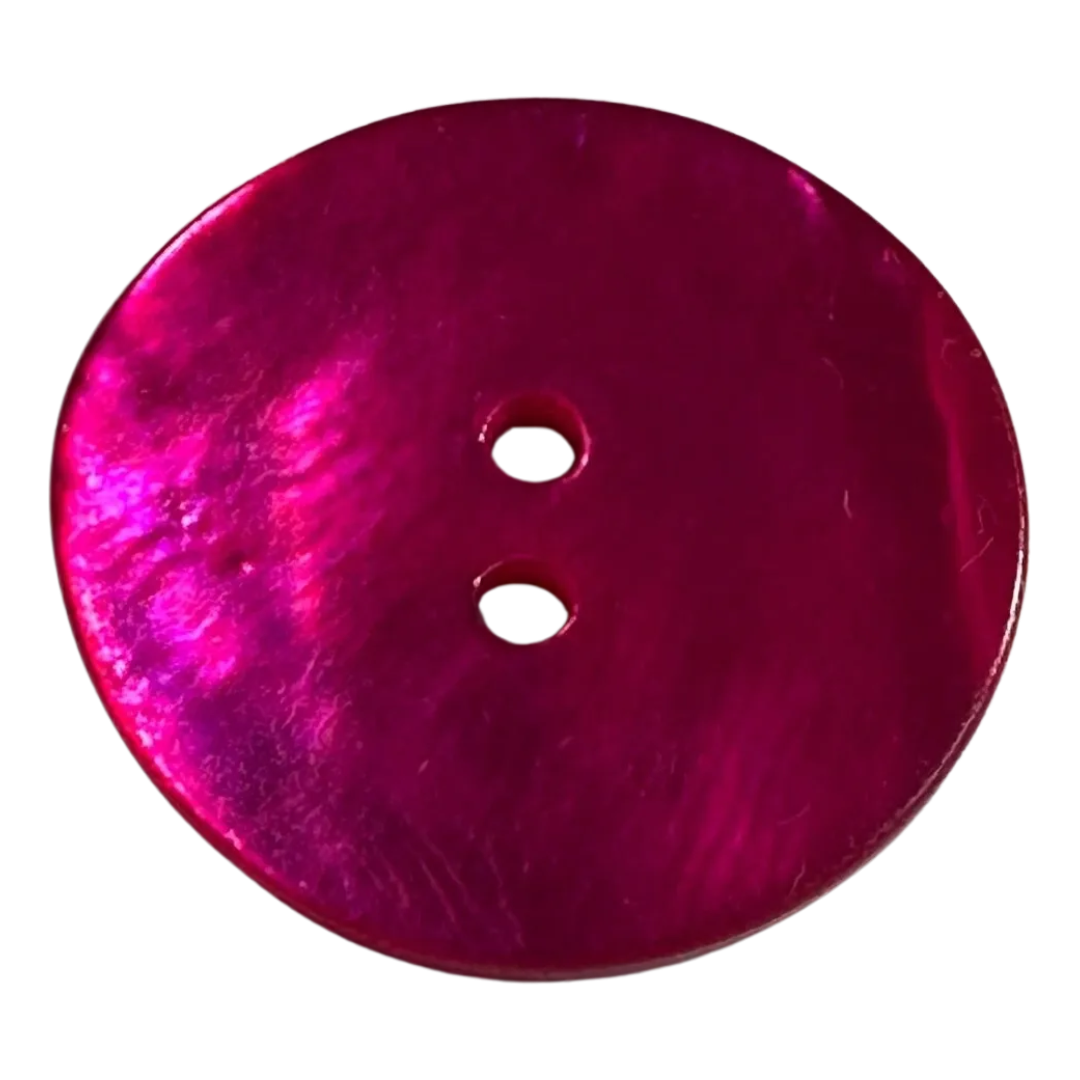Shocking pink button 23mm eco agoya shell sold individually